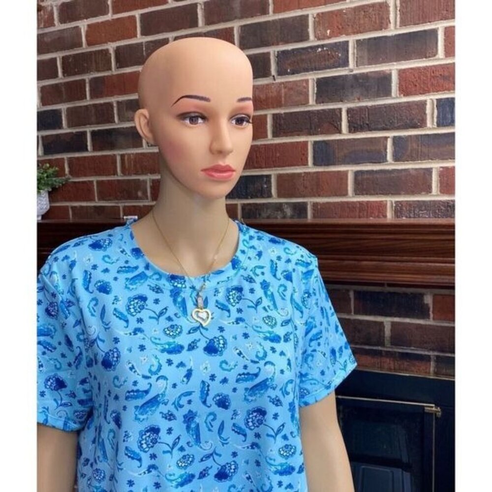 Women's Cabana Life Shift Dress Size M Short Sleeve Pockets Blue,UPF 50 New - Picture 11 of 16